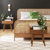 image:imageNathan James Boho Jasper Wood Nightstand with Drawer Fluted Side Table or End Table with Storage Light BrownWhiteBrown
