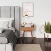 image:imageNathan James Boho Jasper Wood Nightstand with Drawer Fluted Side Table or End Table with Storage Light BrownWhiteBrown