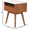image:imageNathan James Boho Jasper Wood Nightstand with Drawer Fluted Side Table or End Table with Storage Light BrownWhiteBrown