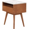 image:imageNathan James Boho Jasper Wood Nightstand with Drawer Fluted Side Table or End Table with Storage Light BrownWhiteBrown