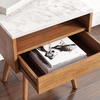image:imageNathan James Boho Jasper Wood Nightstand with Drawer Fluted Side Table or End Table with Storage Light BrownWhiteBrown