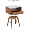 image:imageNathan James Boho Jasper Wood Nightstand with Drawer Fluted Side Table or End Table with Storage Light BrownWhiteBrown