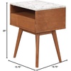 image:imageNathan James Boho Jasper Wood Nightstand with Drawer Fluted Side Table or End Table with Storage Light BrownWhiteBrown