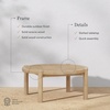 image:imageNathan James Bora Round Outdoor Coffee Table Farmhouse Wood Coffee Table for Patio or Porch Solid Acacia Wood