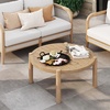 image:imageNathan James Bora Round Outdoor Coffee Table Farmhouse Wood Coffee Table for Patio or Porch Solid Acacia Wood