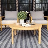 image:imageNathan James Bora Round Outdoor Coffee Table Farmhouse Wood Coffee Table for Patio or Porch Solid Acacia Wood