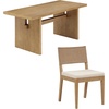 image:imageNathan James Briggs Modern Farmhouse Dining Set for 6 Solid Wood Dining Room Table Set with 6 Upholstered Dining Chairs Light BrownLight Brown