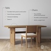 image:imageNathan James Briggs Modern Farmhouse Dining Set for 6 Solid Wood Dining Room Table Set with 6 Upholstered Dining Chairs Light BrownLight Brown