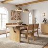 image:imageNathan James Briggs Modern Farmhouse Dining Set for 6 Solid Wood Dining Room Table Set with 6 Upholstered Dining Chairs Light BrownLight Brown