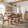 image:imageNathan James Briggs Modern Farmhouse Dining Set for 6 Solid Wood Dining Room Table Set with 6 Upholstered Dining Chairs Light BrownLight BrownRattan