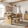 image:imageNathan James Briggs Modern Farmhouse Dining Set for 6 Solid Wood Dining Room Table Set with 6 Upholstered Dining Chairs Light BrownLight BrownRattan