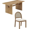 image:imageNathan James Briggs Modern Farmhouse Dining Set for 6 Solid Wood Dining Room Table Set with 6 Upholstered Dining Chairs Light BrownLight BrownRattan
