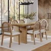image:imageNathan James Briggs Modern Farmhouse Dining Set for 6 Solid Wood Dining Room Table Set with 6 Upholstered Dining Chairs Light BrownLight BrownRattan
