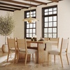 image:imageNathan James Briggs Modern Farmhouse Dining Set for 6 Solid Wood Dining Room Table Set with 6 Upholstered Dining Chairs Light BrownLight BrownSeagrass