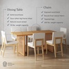 image:imageNathan James Briggs Modern Farmhouse Dining Set for 6 Solid Wood Dining Room Table Set with 6 Upholstered Dining Chairs Light BrownLight BrownWhite