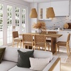 image:imageNathan James Briggs Modern Farmhouse Dining Set for 6 Solid Wood Dining Room Table Set with 6 Upholstered Dining Chairs Light BrownLight BrownWoven Faux Leather