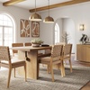 image:imageNathan James Briggs Modern Farmhouse Dining Set for 6 Solid Wood Dining Room Table Set with 6 Upholstered Dining Chairs Light BrownLight BrownWoven Faux Leather