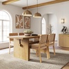 image:imageNathan James Briggs Modern Farmhouse Dining Set for 6 Solid Wood Dining Room Table Set with 6 Upholstered Dining Chairs Light BrownLight BrownWoven Faux Leather
