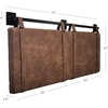 image:imageNathan James Charlie Wall Mount Hanging Upholstered Headboard Queen White Boucle with Brown Faux Leather StrapsBrown Faux Leather