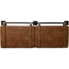 image:imageNathan James Charlie Wall Mount Hanging Upholstered Headboard Queen White Boucle with Brown Faux Leather StrapsBrown Faux Leather