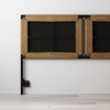image:imageNathan James Charlie Wall Mount Hanging Upholstered Headboard Queen White Boucle with Brown Faux Leather StrapsBrownBlack