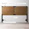 image:imageNathan James Charlie Wall Mount Hanging Upholstered Headboard Queen White Boucle with Brown Faux Leather StrapsBrownBlack