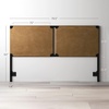image:imageNathan James Charlie Wall Mount Hanging Upholstered Headboard Queen White Boucle with Brown Faux Leather StrapsBrownBlack