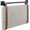 image:imageNathan James Charlie Wall Mount Hanging Upholstered Headboard Queen White Boucle with Brown Faux Leather StrapsGray With Brown Faux Leather Straps