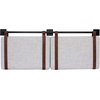 image:imageNathan James Charlie Wall Mount Hanging Upholstered Headboard Queen White Boucle with Brown Faux Leather StrapsGray With Brown Faux Leather Straps