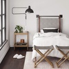 image:imageNathan James Charlie Wall Mount Hanging Upholstered Headboard Queen White Boucle with Brown Faux Leather StrapsGray With Brown Faux Leather Straps
