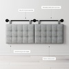 image:imageNathan James Charlie Wall Mount Hanging Upholstered Headboard Queen White Boucle with Brown Faux Leather StrapsGreyBlack