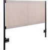 image:imageNathan James Charlie Wall Mount Hanging Upholstered Headboard Queen White Boucle with Brown Faux Leather StrapsNatural CaneBlack
