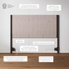 image:imageNathan James Charlie Wall Mount Hanging Upholstered Headboard Queen White Boucle with Brown Faux Leather StrapsNatural CaneBlack