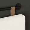 image:imageNathan James Charlie Wall Mount Hanging Upholstered Headboard Queen White Boucle with Brown Faux Leather StrapsWhite Boucle With Brown Faux Leather Straps