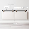 image:imageNathan James Charlie Wall Mount Hanging Upholstered Headboard Queen White Boucle with Brown Faux Leather StrapsWhite Boucle With Brown Faux Leather Straps
