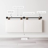 image:imageNathan James Charlie Wall Mount Hanging Upholstered Headboard Queen White Boucle with Brown Faux Leather StrapsWhite Boucle With Brown Faux Leather Straps