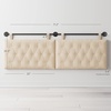 image:imageNathan James Charlie Wall Mount Hanging Upholstered Headboard Queen White Boucle with Brown Faux Leather StrapsWhite CloudBlack