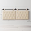 image:imageNathan James Charlie Wall Mount Hanging Upholstered Headboard Queen White Boucle with Brown Faux Leather StrapsWhite CloudBlack