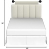 image:imageNathan James Charlie Wall Mount Hanging Upholstered Headboard Queen White Boucle with Brown Faux Leather StrapsWhite CloudMatte Black
