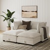 image:imageNathan James Chelsea Modern 2Seater Sofa Loveseat Corduroy Loveseat Sofa with Deep Seat Cushions for Living Room Pearl WhitePearl White