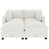 image:imageNathan James Chelsea Modern 2Seater Sofa Loveseat Corduroy Loveseat Sofa with Deep Seat Cushions for Living Room Pearl WhitePearl White