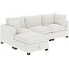 image:imageNathan James Chelsea Modern 2Seater Sofa Loveseat Corduroy Loveseat Sofa with Deep Seat Cushions for Living Room Pearl WhitePearl White