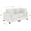 image:imageNathan James Chelsea Modern 2Seater Sofa Loveseat Corduroy Loveseat Sofa with Deep Seat Cushions for Living Room Pearl WhitePearl White