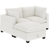 image:imageNathan James Chelsea Modern 2Seater Sofa Loveseat Corduroy Loveseat Sofa with Deep Seat Cushions for Living Room Pearl WhitePearl White