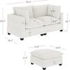 image:imageNathan James Chelsea Modern 2Seater Sofa Loveseat Corduroy Loveseat Sofa with Deep Seat Cushions for Living Room Pearl WhitePearl White