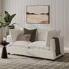 image:imageNathan James Chelsea Modern 2Seater Sofa Loveseat Corduroy Loveseat Sofa with Deep Seat Cushions for Living Room Pearl WhitePearl White