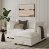 image:imageNathan James Chelsea Modern 2Seater Sofa Loveseat Corduroy Loveseat Sofa with Deep Seat Cushions for Living Room Pearl WhitePearl White