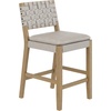 image:imageNathan James Cohen MidCentury Modern Suede Bar Stool Counter Height Chair in Solid Wood Frame with Footrest and Woven Suede Back for Kitchen Natural Brown Set of 4Taupe
