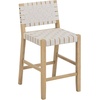 image:imageNathan James Cohen MidCentury Modern Suede Bar Stool Counter Height Chair in Solid Wood Frame with Footrest and Woven Suede Back for Kitchen Natural Brown Set of 4White