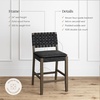 image:imageNathan James Cohen MidCentury Modern Suede Bar Stool Counter Height Chair in Solid Wood Frame with Footrest and Woven Suede Back for Kitchen Natural Brown Set of 4Black